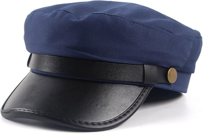 Brcus Mens Womens Newsboy Cap Yacht Captain Sailor Hat Cabbie Baker Boy Peaked Beret - Image 3